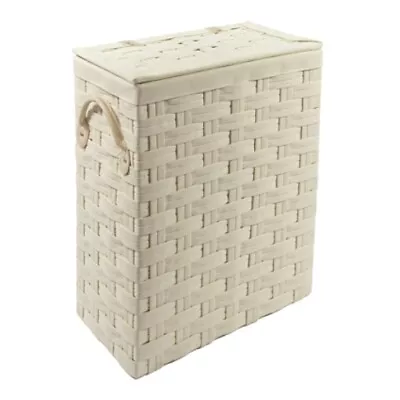 EHC Slimline Laundry Linen Basket Bin Bathroom Storage Hamper Basket With Lid -  • £29.99