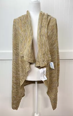 Baby Alpaca Cardigan Sz Small Tan Open Front Long Sleeve Knit Sweater NEW • $76.99