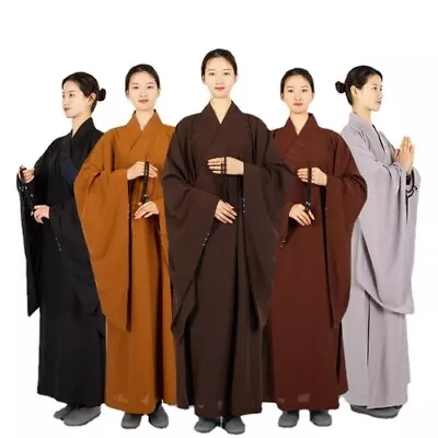 Traditional Chinese Robe  Monks Long Gown For Buddhism Haiqing Adults Meditation • $49.74