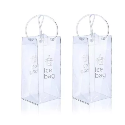 Ice Wine Bag Portable Collapsible Clear Wine Pouch Cooler With Handle For1826 • £10.20