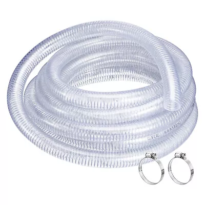 1-1/4  ID X 25 Ft PVC Tube Steel Wire Reinforced Tubing Flexible Hose Pipe Clear • $202.16