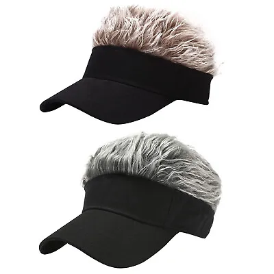 Mens Baseball Golf Hat Cap Sun Visor Wig Hat With Fake Flair Hair Outdoor Sports • $12.34