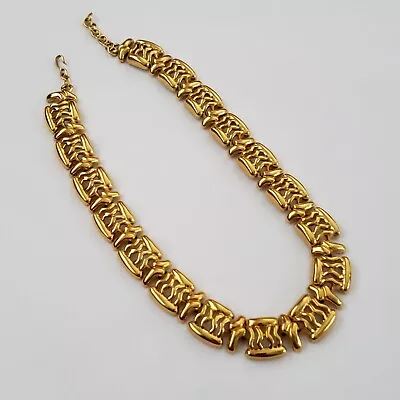Vintage Necklace Designer Monet Chunky Gold Tone Collectible Costume Jewelry #2 • $45