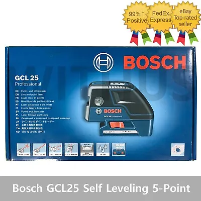 Bosch GCL25 Professional Self Leveling 5-Point Alignment Cross-Line Laser Level • $208.93