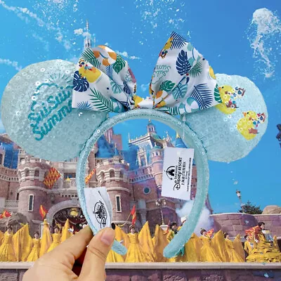 Mouse Ears Sequin Bow Headband For Kids Adult Disney- Sui Sui Summer Hairband • $16.56
