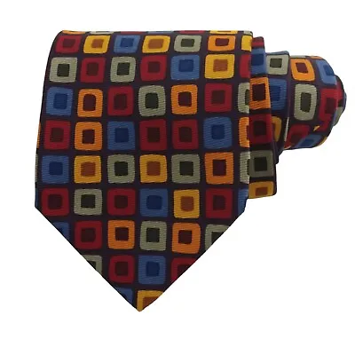 $11.50 • Buy ECHO Necktie 100% Silk Designer Multicolor Geometric Boxes Colorful Neck Tie