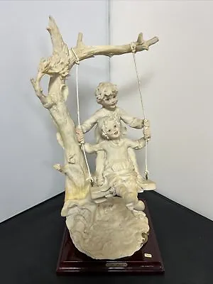 Vintage B. Merli Capodimonte Children On Swing Collectible Figurine Italian • £100