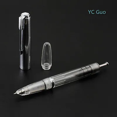 2018 Model Wing Sung 601 Vacuum Pump Transparent Clear Fountain Pen Fine Nib   • $16.60