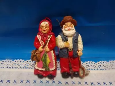 Christmas Ornaments -  SANTA & MRS. CLAUS FISHING • $2.99