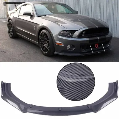 For Ford Mustang GT GT350 Carbon Fiber Front Bumper Lip Splitter Spoiler BodyKit • $49.42