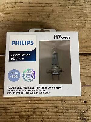 2x- PHILIPS Crystal Vision Platinum H7 55W Lamp Bulbs NEW 2022!!!! • $29.99