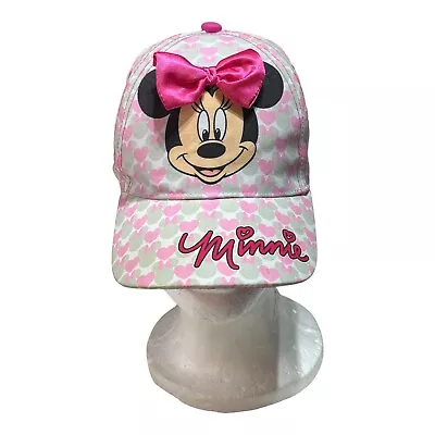 Disney Minnie Mouse Bowtique Toddler Girls Hat Baseball Cap Bow Hearts Pink • $14.99