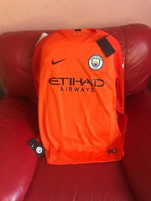 Nike Manchester City Etihad Airways Dri Fit Authentic Long Sleeve Nwt Size S • $124.99