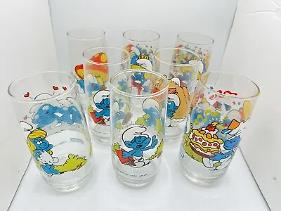 Smurfs Peyo Lot 1982-1984 Collectable Drinking Glasses (8) Vintage! • $64.99