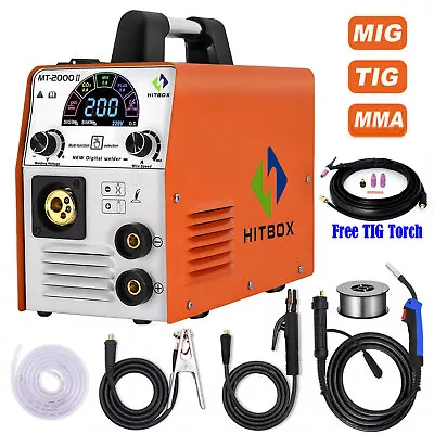 £185.99 • Buy 4 IN 1 MIG Welder Gasless/Gas 220V 200A Inverter ARC MIG TIG Welding Machine