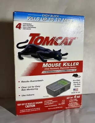 Tomcat Mouse Killer Child Resistant Disposable Station 1-Pack 4 Preloaded Bait • $2.50