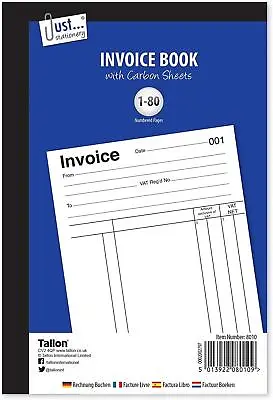 Full Size A5 Invoice Duplicate Receipt Book Numbered Cash Book Of 1 - 80 Pages • £2.99