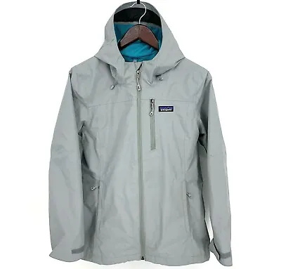 Patagonia Womens Windsweep Rain Jacket Hood Size XS Gray & Aqua Shell ONLY • $49.99