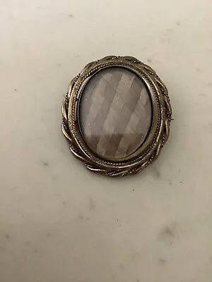 Antique Victorian Mourning Jewelry Swivel Brooch With Woven Light Hair • $165