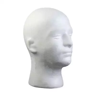 Foam Male Manikin Head Display Head Model White For Headwear Hats Displaying • $8.99