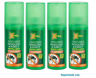 Xpel Mosquito & Insect Repellent Pump Spray Tropical Formula  70ml  X 4 • £9.99