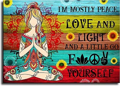 Yoga Hippie Wall Art Inspirational Quote Girl Namaste Meditation Canvas Poster • $19.90