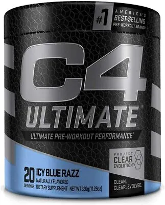 Cellucor C4 Ultimate Pre Workout Icy Blue Razz 20 Servings - EXP 8/2024 • $19.99