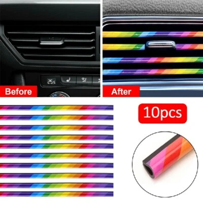 £3.49 • Buy 10 Pcs Car Air Conditioner Outlet Vent Grille Decor U Shape Molding Trim Strip