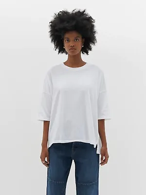 NWT Bassike White Slouch Side Step Short Sleeve T-Shirt [XS] 100% Cotton Tee • $99.99