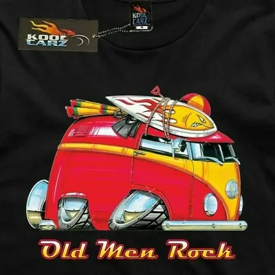 Fathers Day T-shirt Surf VW Split Screen Kombi Old Men Rock AS Colour Red • $35.90