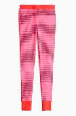 J.Crew Striped Waffle Pajama Leggings Large Lena Stripe Pink Flame. Worn Once • $16