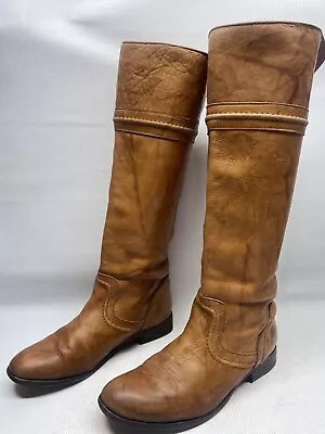 Frye Cognac Melissa Trapunto 76442 Knee High Boots / Booties Size US 7.5 Regular • $39.99