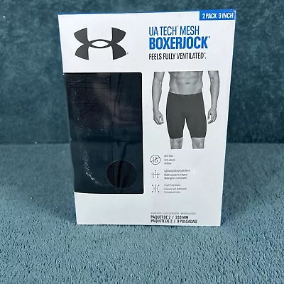 Men's Under Armour 2-pack UA Tech 9-inch Boxerjock Briefs Black Size M • $25.99