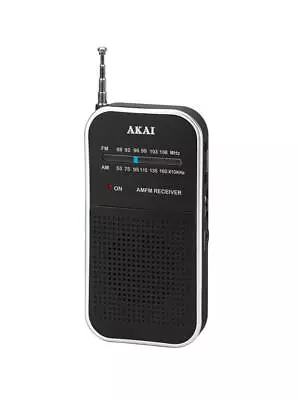 Akai ACR-267 Pocket AM-FM Radio- Analog Tuning With AM/FM Radio Black • $22.33