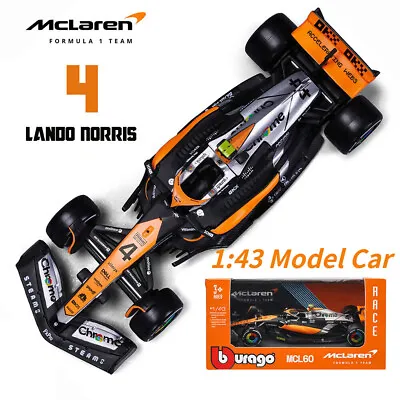 Bburago 1:43 Mclaren F1 MCL60 2023 #4 Lando Norris Diecast Model Car Collection • £14.39