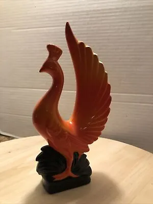 $25 • Buy Vintage Ceramic Red Peacock Bird Figurine 8” Made In Japan Paint Flaw Brinns