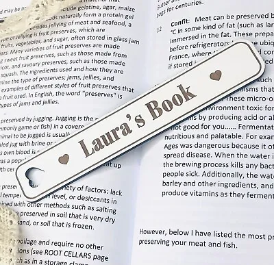 Personalised White Wooden Bookmark Birthday Fathers Mothers Day Teachers Gift • £2.99