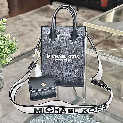 Michael Kors Mirella XS Phone Crossbody Leather Bag + Dragon Wallet Black • $119.95