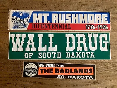 3 Vintage Bumper Stickers From Stops In South Dakota • $15