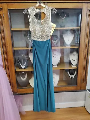 Fitted Teal Prom Dress Size 4 • $69.45