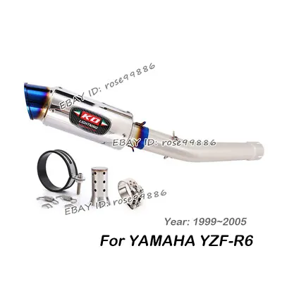 Slip Exhaust Middle Pipe Link Muffler With DB Killer For Yamaha YZF-R6 1999~2005 • $117.60