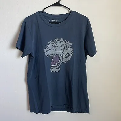 Ed Hardy Bikers Men's Tiger Head Faded Graphic Tee Navy Blue Size M • $19.99