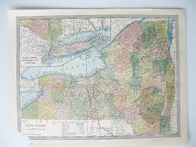 Vintage 1905 New York State Map By The Americana Company • $14.99