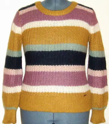 Abercrombie Fitch Women Sweater Size M Acrylic Wool Alpaca Striped Multicolor • $34