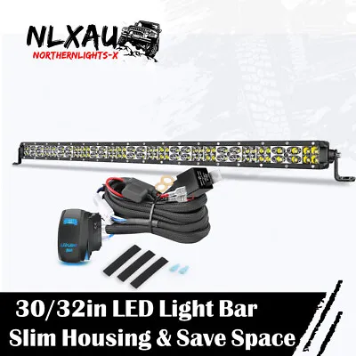 30  INCH Slim LED Light Bar Dual Row Work Driving Lamp Offroad 4x4WD  Wiring Kit • $82.89