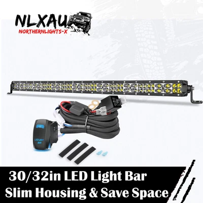 $82.89 • Buy 30  INCH Slim LED Light Bar Dual Row Work Driving Lamp Offroad Truck Wiring Kit