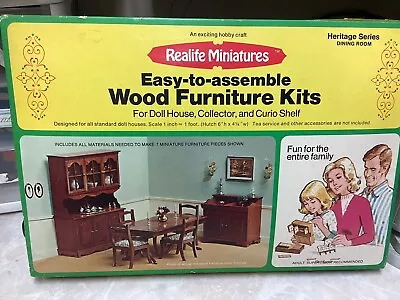 1974 Vintage Miniature Dollhouse Furniture Kit Dining Room  • $15