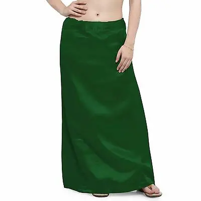 £11.87 • Buy Women's Satin Petticoat Saree Satin Underskirt Sari Satin Silk Dark Green