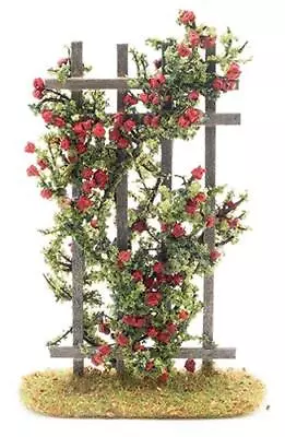 Miniature Dollhouse 1:12 Scale Red Climbing Roses On Trellis - Cartr • $17.09