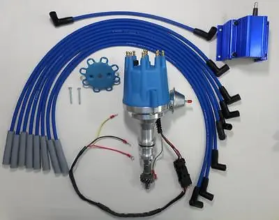 FORD 351C 351M 400M 429 460 BLUE Pro Series HEI Distributor + Coil + Wires USA • $249.95